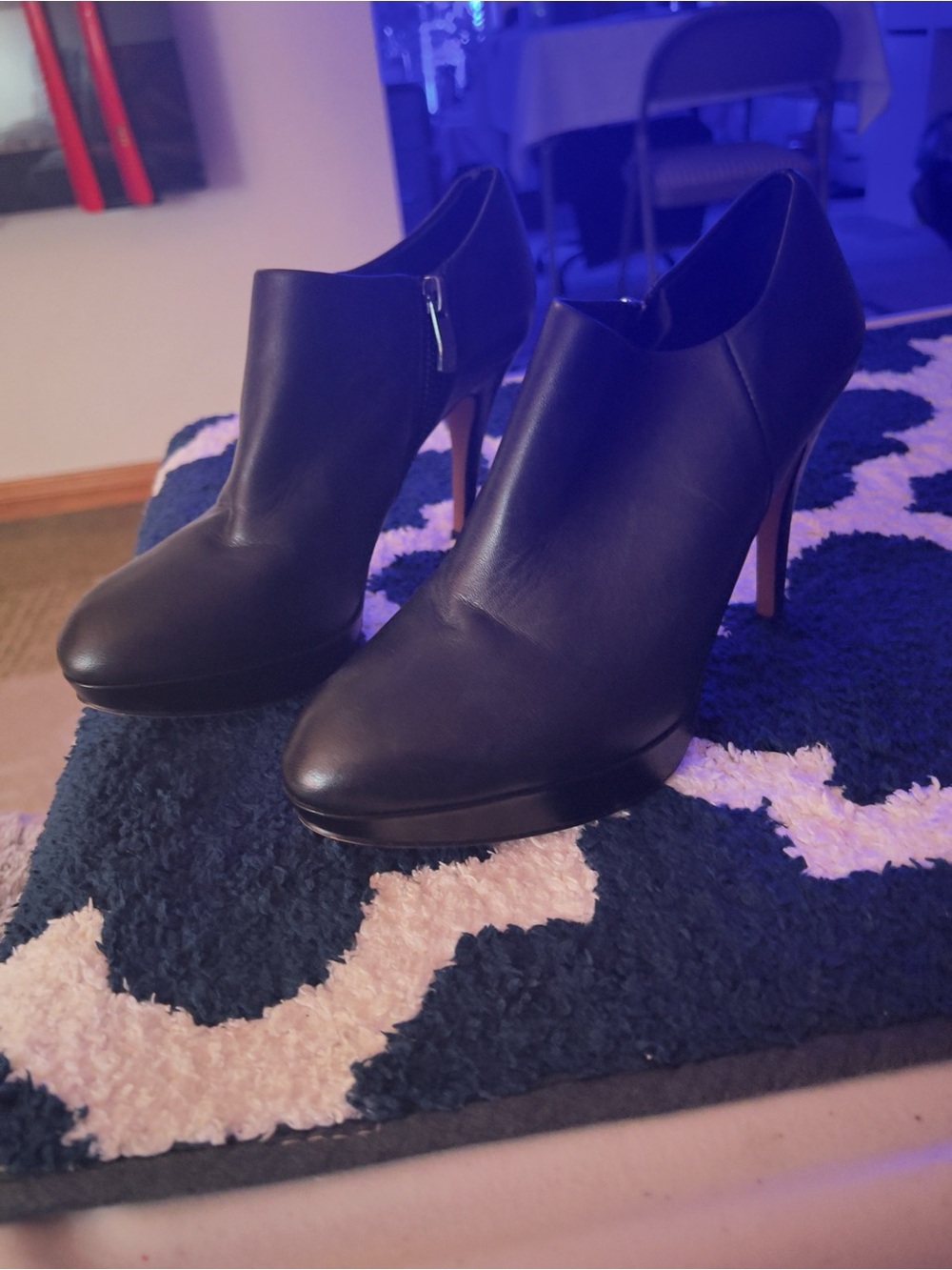 Women's Vince camuto Black Leather High-Heel Ankle Booties